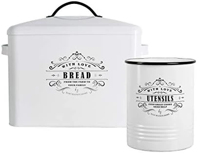 Extra Large White Farmhouse Bread Box For Kitchen Countertop - Holds 2+ Loaves For All Your Bread Storage - Bread Container Counter Organizer To Suit Farmhouse Kitchen Decor, Vintage Kitchen, Rustic 8 Extra Large White Farmhouse Bread Box For Kitchen Countertop - Holds 2+ Loaves For All Your Bread Storage - Bread Container Counter Organizer To Suit Farmhouse Kitchen Decor, Vintage Kitchen, Rustic - Image 8