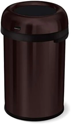 Simplehuman 50 Liter / 13.2 Gallon Slim Open Top Trash Can, Commercial Grade Heavy Gauge Brushed Stainless Steel -Songmics Furniture Shop 31nT49tbP4L. AC