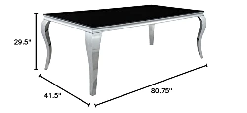 Coaster Furniture Carone Rectangular Glass Top Black And Chrome Dining Table 115071 2 Coaster Furniture Carone Rectangular Glass Top Black And Chrome Dining Table 115071 - Image 2