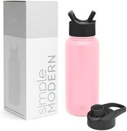 Simple Modern Water Bottle With Straw And Chug Lid Vacuum Insulated Stainless Steel Metal Thermos Bottles | Reusable Leak Proof BPA-Free Flask For Sports, Gym | Summit Collection | 32oz, Winter White -Songmics Furniture Shop 31nttO3F2GL. AC