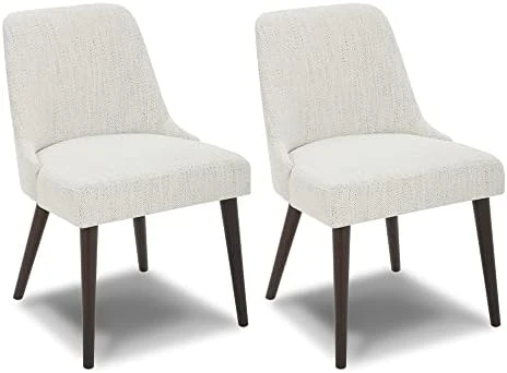 CHITA Mid-Century Modern Dining Chair, Upholstered Fabric Accent Chair,Set Of 2, Ivory 11 CHITA Mid-Century Modern Dining Chair, Upholstered Fabric Accent Chair,Set Of 2, Ivory - Image 11