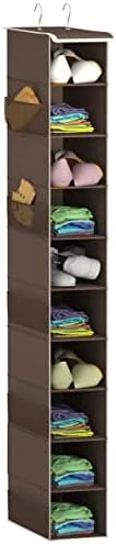 Libeder Hanging Shoe Organizer,10-Shelf Hanging Closet Organizers And Storage Shoes Organizer Shelves Hanging Shoe Rack Holder With 6 Mesh Side Pockets Gray 4 Libeder Hanging Shoe Organizer,10-Shelf Hanging Closet Organizers And Storage Shoes Organizer Shelves Hanging Shoe Rack Holder With 6 Mesh Side Pockets Gray - Image 4