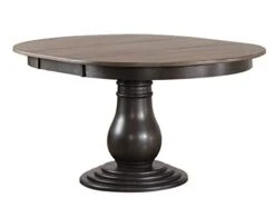 Iconic Furniture Bella Base Dining, 45" X45" X 63" Antiqued Grey, Black Stone Round Table