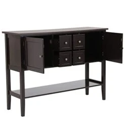 Sophia & William Sideboards And Buffets With Storage, Console Table Cupboard With Open Shelf, 2 Doors And 4 Drawers, Wood Accent Storage Cabinet For Entryway Living Room Kitchen, Coffee 11 Sophia & William Sideboards And Buffets With Storage, Console Table Cupboard With Open Shelf, 2 Doors And 4 Drawers, Wood Accent Storage Cabinet For Entryway Living Room Kitchen, Coffee -Songmics Furniture Shop 31o2E4A3GeL