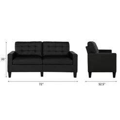 DHP Emily Upholstered Sofa Couch Living Room Furniture, Black -Songmics Furniture Shop 31oF8yccUIL