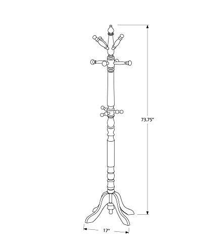 Monarch Specialties COAT RACK - 73"H / ANTIQUE WHITE WOOD TRADITIONAL STYLE 4 Monarch Specialties COAT RACK - 73"H / ANTIQUE WHITE WOOD TRADITIONAL STYLE - Image 4