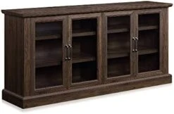 BELLEZE 70 Inch Sideboard Buffet Cabinet, Entertainment Center With Storage, Glass Display Cabinet With Adjustable Shelves Console Table Storage Cabinet For Living Room, Dining Room, Rustic Gray -Songmics Furniture Shop 31oRfIck0oL. AC 1