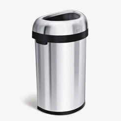 Simplehuman 50 Liter / 13.2 Gallon Slim Open Top Trash Can, Commercial Grade Heavy Gauge Brushed Stainless Steel -Songmics Furniture Shop 31oaqAMjUaL. AC
