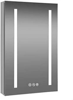 Blossom Recessed Or Surface LED Mirror Medicine Cabinet With Lights, LED Medicine Cabinet W/Defogger, Dimmer, 3X Makeup Mirror, Outlets & USB (24x32/Right Hinge/Zoom Mirror) -Songmics Furniture Shop 31ooxBYH8aL. AC