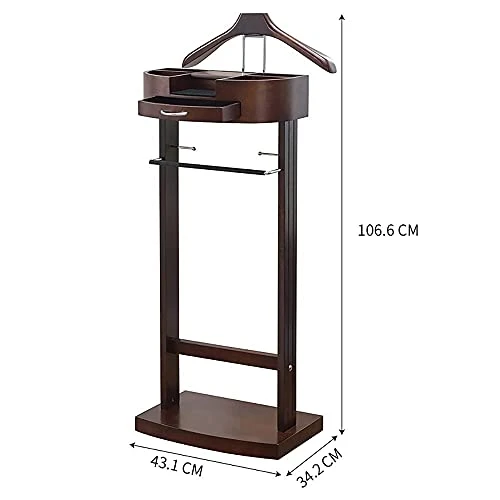 FOLREORP Valet Stand With Drawer Wardrobe Valet Wood Suit Valet Rack Freestanding Contour Hanger Trouser Shoe Rack Tie & Belt Stand Organizer Easy To Assemble For Both Living Room And Bed Ro 2 FOLREORP Valet Stand With Drawer Wardrobe Valet Wood Suit Valet Rack Freestanding Contour Hanger Trouser Shoe Rack Tie & Belt Stand Organizer Easy To Assemble For Both Living Room And Bed Ro - Image 2