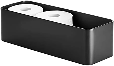 MDesign Deep Steel Floor Stand Toilet Paper Organizer, 4-Roll Tissue Storage Holder Container Bin For Bathroom, Fits Under Sink, Vanity, Shelf, In Cabinet, Or Corner, Mirri Collection - Matte Black 6 MDesign Deep Steel Floor Stand Toilet Paper Organizer, 4-Roll Tissue Storage Holder Container Bin For Bathroom, Fits Under Sink, Vanity, Shelf, In Cabinet, Or Corner, Mirri Collection - Matte Black - Image 6