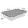 Qqbine 40 Quart Large Plastic Underbed Storage Boxes, Under Bed Storage Containers Plastic, 3 Packs