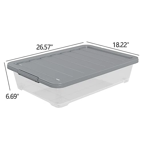 Qqbine 40 Quart Large Plastic Underbed Storage Boxes, Under Bed Storage Containers Plastic, 3 Packs 1 Qqbine 40 Quart Large Plastic Underbed Storage Boxes, Under Bed Storage Containers Plastic, 3 Packs