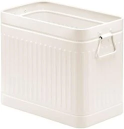 MDesign Decorative Retro Vintage Farmhouse Rectangle Metal Small Trash Can Wastebasket, Garbage Container Bin With Handles For Bathrooms, Powder Rooms, Kitchens - Oscar Collection, Black -Songmics Furniture Shop 31p5jdrQoKL. AC