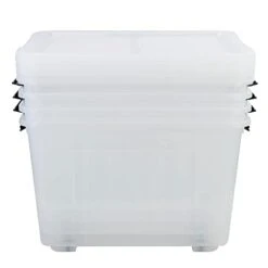Easymanie 50 Quart Plastic Wheeled Storage Bin, 4 Packs, Plastic Latching Storage Box 16 Easymanie 50 Quart Plastic Wheeled Storage Bin, 4 Packs, Plastic Latching Storage Box -Songmics Furniture Shop 31pAMmWqi0L