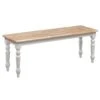 Grained Rectangular Wooden Bench With Turned Legs Natural Brown And White Solid Modern Contemporary Wood Finish