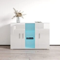 MEBLE FURNITURE & RUGS Soho S7 3D Modular Modern 47" Wide Sideboard Black -Songmics Furniture Shop 31pMRpqilSL. AC