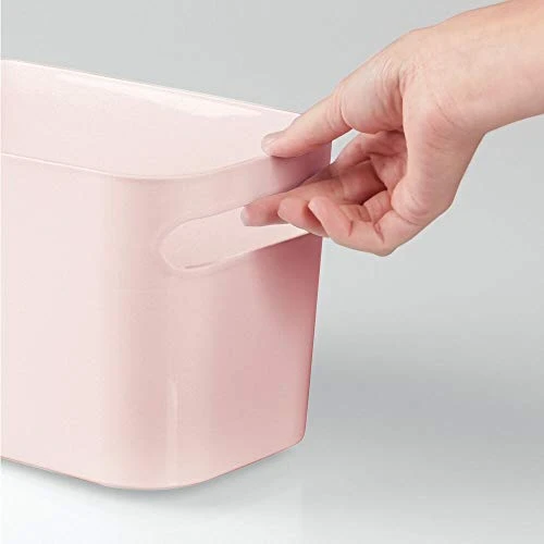 MDesign Deep Plastic Bathroom Bin With Handles, Storage Organizer For Vanity Countertop, Hold Soap, Body Wash, Shampoo, Lotion, Conditioner, Hand Towels - 10" Long, Aura Collection, 4 Pack, Light Pink 2 MDesign Deep Plastic Bathroom Bin With Handles, Storage Organizer For Vanity Countertop, Hold Soap, Body Wash, Shampoo, Lotion, Conditioner, Hand Towels - 10" Long, Aura Collection, 4 Pack, Light Pink - Image 2