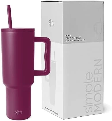 Simple Modern 40 Oz Tumbler With Handle And Straw Lid | Insulated Cup Reusable Stainless Steel Water Bottle Travel Mug Cupholder Friendly | Gifts For Women Him Her | Trek Collection | Raspberry Vibes 13 Simple Modern 40 Oz Tumbler With Handle And Straw Lid | Insulated Cup Reusable Stainless Steel Water Bottle Travel Mug Cupholder Friendly | Gifts For Women Him Her | Trek Collection | Raspberry Vibes - Image 13