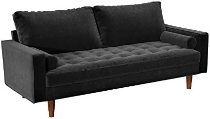 Container Furniture Direct Womble Velvet Upholstered Living Room Diamond Tufted Chesterfield Sofa With Gleaming Nailheads, Midnight 10 Container Furniture Direct Womble Velvet Upholstered Living Room Diamond Tufted Chesterfield Sofa With Gleaming Nailheads, Midnight - Image 10