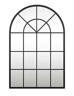 SIERSOE Black Arched Window Wall Mirror - Large Metal Frame 32X46 In Farmhouse Rustic Vintage Entryway Mirror -Songmics Furniture Shop 31panVucApL