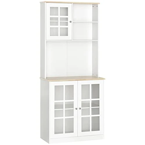 N/a Kitchen Buffet, Pantry With 3 Cabinets, 2 Shelves And Large Countertop, Tall White Cabinet 1 N/a Kitchen Buffet, Pantry With 3 Cabinets, 2 Shelves And Large Countertop, Tall White Cabinet