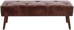 Furniliving 44 Inch Tufted Bench, Leather Footrest Stool Bedroom Bench Seat, Upholstered Tufted Beathable Fabrics Ottoman Bench With X-Shaped Wood Legs For Kitchen, Solid Wood Indoor Bench -Songmics Furniture Shop 31pvOfW7z0L. AC