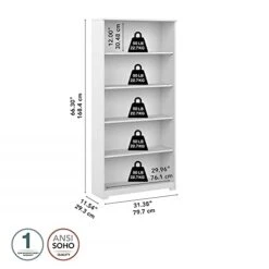 Bush Furniture Cabot Tall 5 Bookcase In White -Songmics Furniture Shop 31pwhw9F4sL