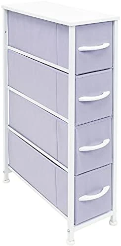 Sorbus Kids Narrow Dresser With 4 Drawers - Vertical Slim Storage Chest Of Drawers With Steel Frame, Wood Top & Easy Pull Fabric Bins For Small Spaces, Closets, Bedroom, Bathroom & Laundry 12 Sorbus Kids Narrow Dresser With 4 Drawers - Vertical Slim Storage Chest Of Drawers With Steel Frame, Wood Top & Easy Pull Fabric Bins For Small Spaces, Closets, Bedroom, Bathroom & Laundry - Image 12