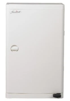 Janibell M400BW ABS 15-Gallon Hygienic Hands-Free Foot Pedal Operated Waste Disposal System, Rectangular, 10-1/4" Width X 15-3/4" Depth X 25-3/16" Height, White