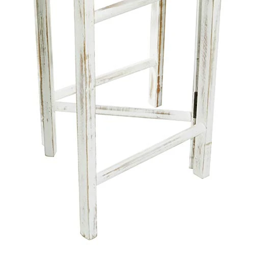 Deco 79 Wood 15 Rack Ladder With 3 Panels, 48" X 2" X 71", White 4 Deco 79 Wood 15 Rack Ladder With 3 Panels, 48" X 2" X 71", White - Image 4