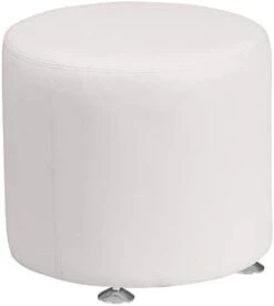 Flash Furniture HERCULES Alon Series Black LeatherSoft 24" Diameter Round Ottoman With Brushed Stainless Steel Base -Songmics Furniture Shop 31r49 My5dL. AC