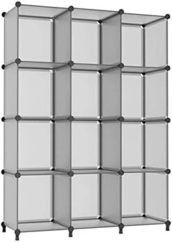 AWTATOS Cube Storage Organizer Modular Storage 12 Cube Bookshelf DIY Plastic Closet Clothes Storage Shelves With Wooden Mallet, Stackable Storage Solution For Home, Office, Bedroom, White 11 AWTATOS Cube Storage Organizer Modular Storage 12 Cube Bookshelf DIY Plastic Closet Clothes Storage Shelves With Wooden Mallet, Stackable Storage Solution For Home, Office, Bedroom, White -Songmics Furniture Shop 31r5XUHtYNL. AC