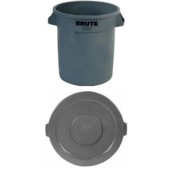 Rubbermaid Commercial BRUTE Container With Venting Channels And Lid, Gray , 10 Gallon, (FG261000GRAY & FG260900GRAY ) -Songmics Furniture Shop 31rDDdbjIqL 1