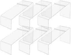 6 Pack Acrylic Shoe Display Stand Clear Premium Lucite 4 Inch Wide X 5 Inch High Slanted Footwear Showcase Riser With Heel Stop For Retail Shops And Clothing Stores By Marketing Holders -Songmics Furniture Shop 31rFldQ4g3L. AC