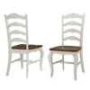 Home Styles French Countryside Oak/White Pair Of Chairs With Distressed Oak And Rubbed White Finish 16.5D X 17.75W X 18H In
