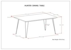 SIMPLIHOME Hunter SOLID MANGO WOOD And Metal 66 Inch Rectangle Industrial Dining Table In Natural, For The Dining Room -Songmics Furniture Shop 31rJS49b6VL