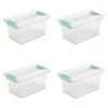 Sterilite Medium Clip Storage Box, Clear (pack Of 4)