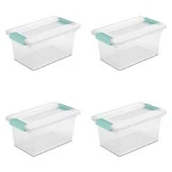 Sterilite Medium Clip Storage Box, Clear (pack Of 4)