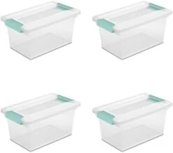 Sterilite Medium Clip Storage Box, Clear (pack Of 4) 10 Sterilite Medium Clip Storage Box, Clear (pack Of 4) -Songmics Furniture Shop 31rbnBojBzL. AC