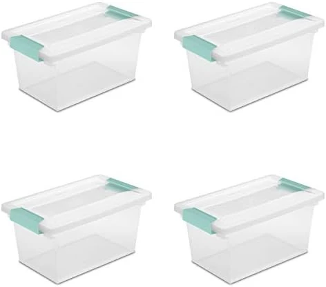 Sterilite Medium Clip Storage Box, Clear (pack Of 4) 5 Sterilite Medium Clip Storage Box, Clear (pack Of 4) - Image 5