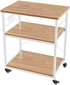 AZL1 Life Concept Rack Utility Microwave Oven Stand Workstation Shelf, 23.7inch Movable 3 Tier Kitchen Cart,Light Walnut 14 AZL1 Life Concept Rack Utility Microwave Oven Stand Workstation Shelf, 23.7inch Movable 3 Tier Kitchen Cart,Light Walnut -Songmics Furniture Shop 31ri2QBKAwL. AC