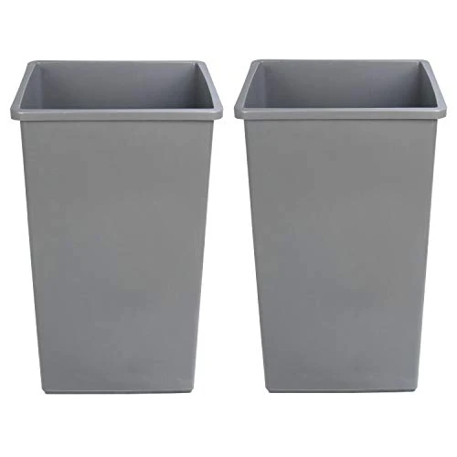 AmazonCommercial 25 Gallon Square Waste Container, Grey, 2-pack 6 AmazonCommercial 25 Gallon Square Waste Container, Grey, 2-pack - Image 6