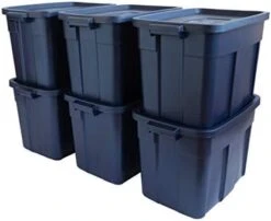 Rubbermaid Roughneck️ Storage Totes, Durable Stackable Storage Containers, Great For Garage Storage, Moving Boxes, And More, 18 Gal - 6 Pack -Songmics Furniture Shop 31s PBG9IBL. AC