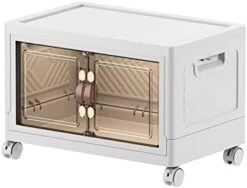 FODISU Stackable Storage Bins With Doors Collapsible Organizers And Storage, 19 Gallon Plastic Storage Bins, 3 Pack Folding Storage Cabinet, Clear Storage Containers With Wheels For Closet Organizer 18 FODISU Stackable Storage Bins With Doors Collapsible Organizers And Storage, 19 Gallon Plastic Storage Bins, 3 Pack Folding Storage Cabinet, Clear Storage Containers With Wheels For Closet Organizer -Songmics Furniture Shop 31s4GpXZl L. AC