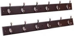 BIRDROCK HOME Hook Coat And Hat Rack - 2 Pack - 6 Hooks - 27 Inches - Wall Mount - Decorative Home Storage - Entryway Foyer Hallway Bathroom Bedroom Rail - Satin Nickel Hooks - White Pine Bathroom -Songmics Furniture Shop 31s5yqThOZL. AC