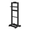 Veemuaro Portable Garment Rack, Wood Suit Valet Stand Clothes Rack, Suit Wardrobe Valet Stand With Contour Hanger And Tray & Tie Hook And Shoe Rack - Black
