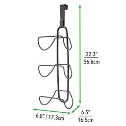 MDesign Modern Decorative Metal Wire Over Shower Door Towel Rack Holder Organizer - For Storage Of Bathroom Towels, Washcloths, Hand Towels - 3 Tiers - Black -Songmics Furniture Shop 31sFmXpEAfL