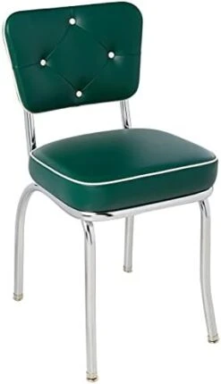 Richardson Seating Chrome Diner Chair With Button Tufted Back And Box Seat, Black, 2" -Songmics Furniture Shop 31sGvK8URtS. AC