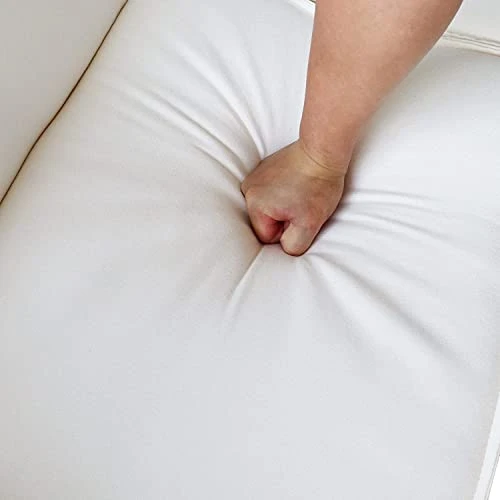 Jmaxo Futon Sofa Bed, 75Inches Modern Convertible Sleeper Couch With 3 Angles Adjustable Back And Solid Wood Leg For Living Room/Bedroom/Apartment/Office, White 4 Jmaxo Futon Sofa Bed, 75Inches Modern Convertible Sleeper Couch With 3 Angles Adjustable Back And Solid Wood Leg For Living Room/Bedroom/Apartment/Office, White - Image 4